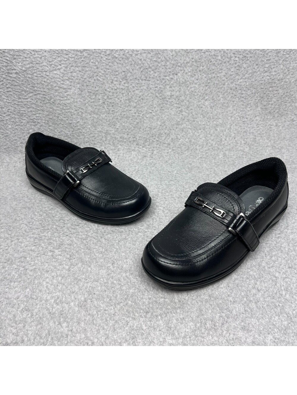 Orthofeet Chelsea 817 Womens Black Leather Orthopedic Loafers Shoes 7 X-Wide